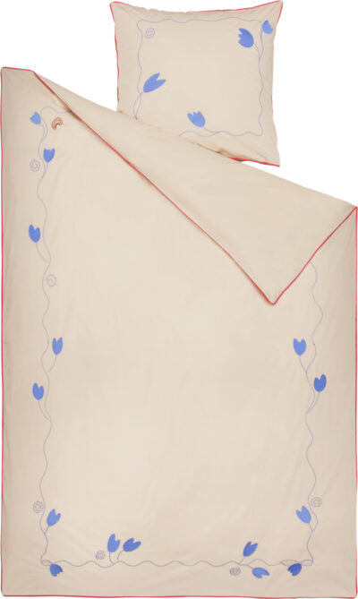 Juna Lollipop Sengetøj 140x200 cm Sand DK Str B:140 H:220 cm - Sengetøj Bomuld hos Magasin