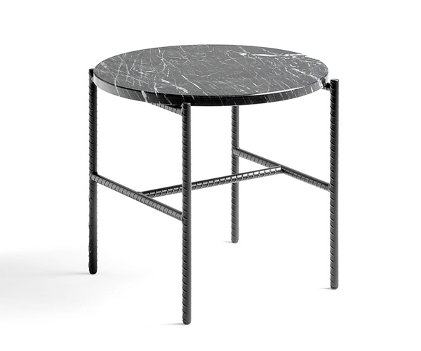 Hay Rebar Sidebord - Ø45 - Sort Marmor