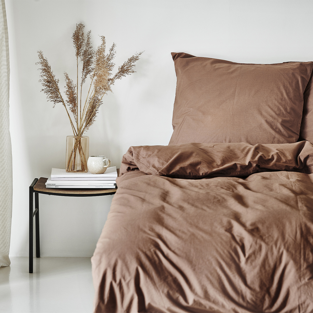 Nordisk Tekstil Økologisk Sengelinned Kelly raw Umber Gots Brun Str 140x220 cm - Sengetøj Bomuld hos Magasin