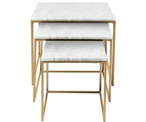 Kare Design Key West bord - sæt á 3 - marble/gold