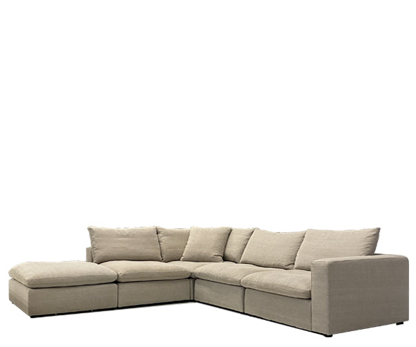 Nord komfort Lazy Hjørnesofa - 320x301 cm. - Kiss Stof - 03 Light Grey