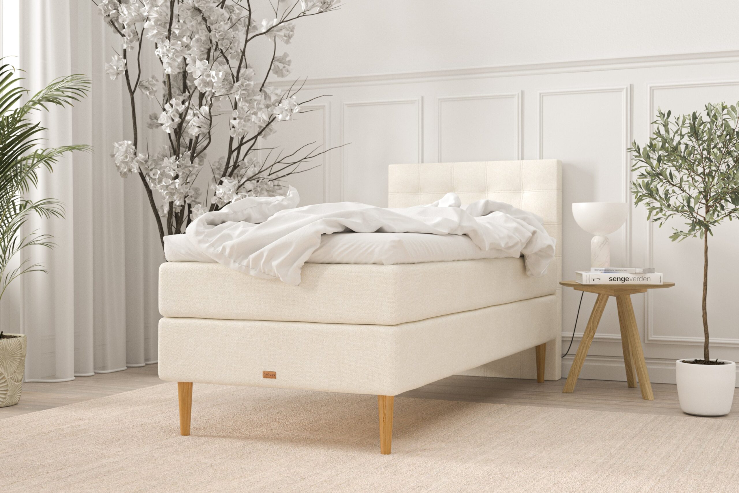 SÖVNN Maya Kontinentalseng - 120x200 - Lys Beige