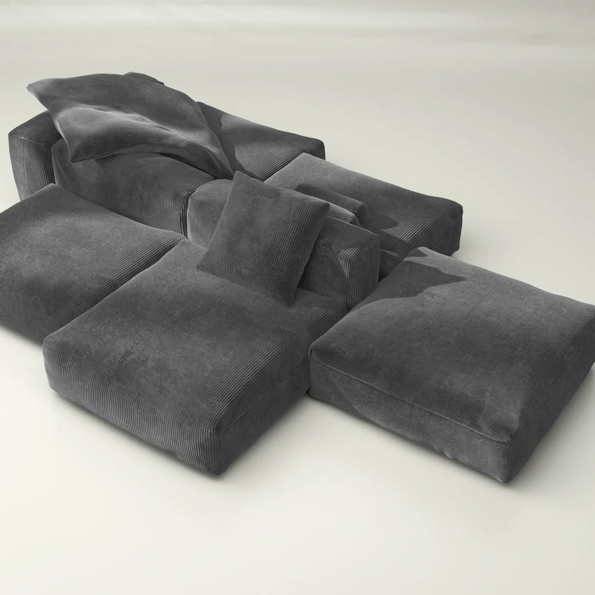 Vetsak Sofa - Sofa Set 09 Opstilling - Cord Velour - Dark Grey