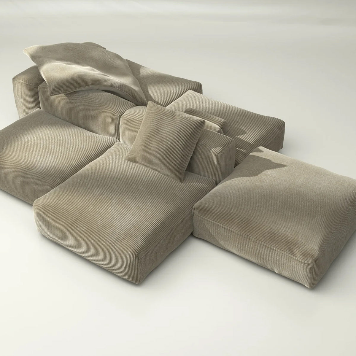 Vetsak Sofa - Sofa Set 09 Opstilling - Cord Velour - Khaki