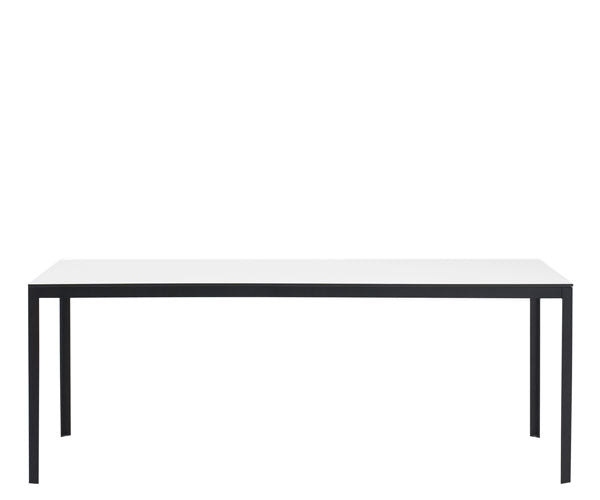 8000C Kant spisebord - 200x100x73cm - Hvid / Sort