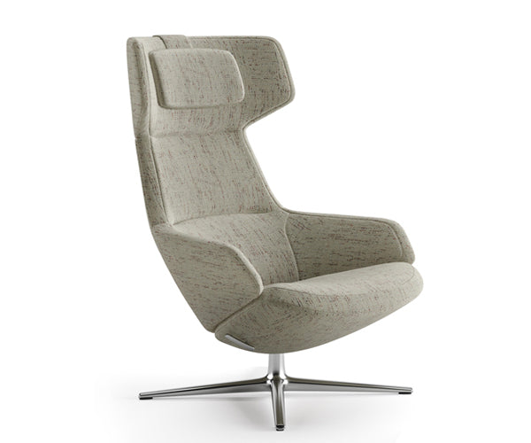 Arper Aston Club Lænestol - Remix Stof - Poleret Aluminium / 0133