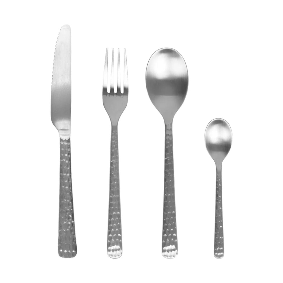 Broste Hune Hammered bestik - 16 dele - brushed satin