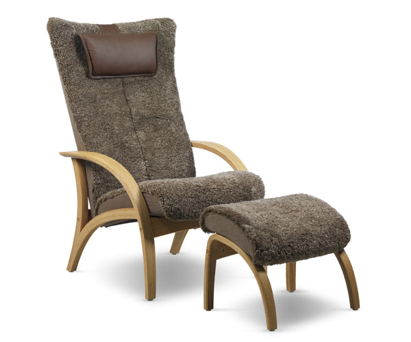 Brunstad Delta Adventure - Large - Fåreskind - Inkl. Skammel - Classic Nero (sort) / Sortlakeret / Scandinavian Grey