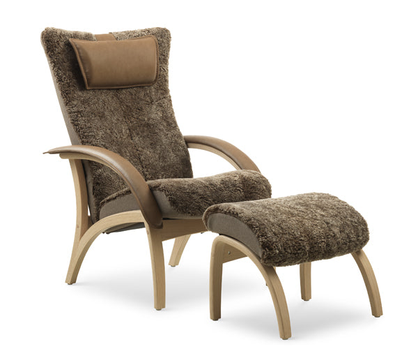 Brunstad Delta Legend Fåreskind Inkl. Skammel - Classic Grafitt / Eg Lyslakeret / Scandinavian Brown