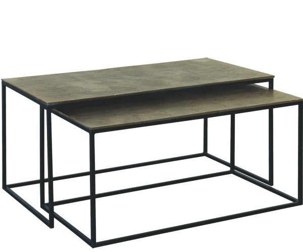 C'est Bon sofabord - antik guld - rektangulær