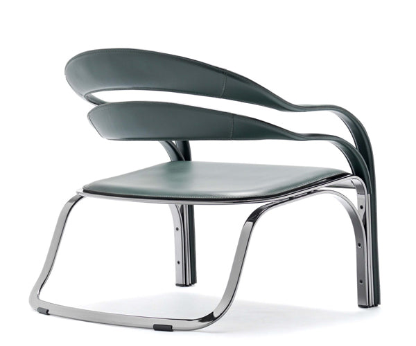 Fasem Fettuccini W Loungestol - Krom - Kernelæder - 23 tortora | dove grey