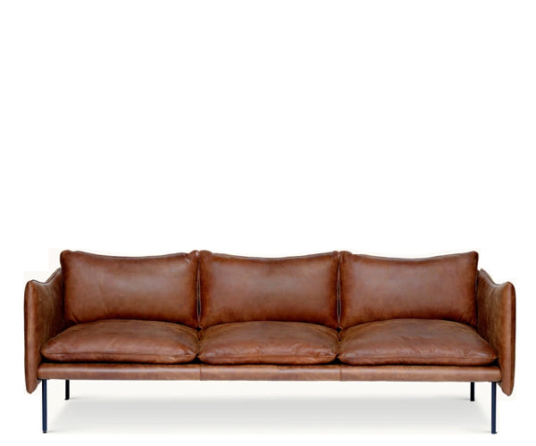 Fogia Tiki Sofa - 3 Pers. - Vintage Rangers Læder - Messing (Brass)