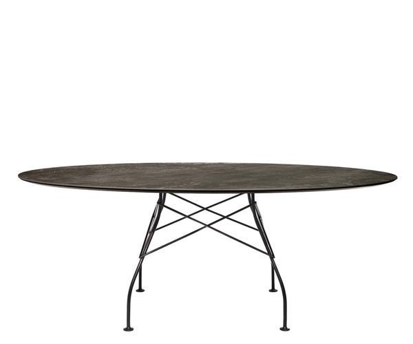 Kartell Glossy Oval Spisebord - Sort Stel - Aged Bronze - DEMO.