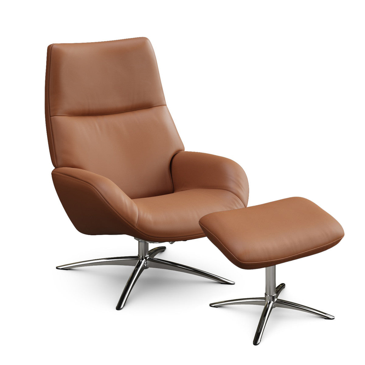 Kebe Lotus Lænestol - Balder Læder - 089 Black / Bossa Flat Krom