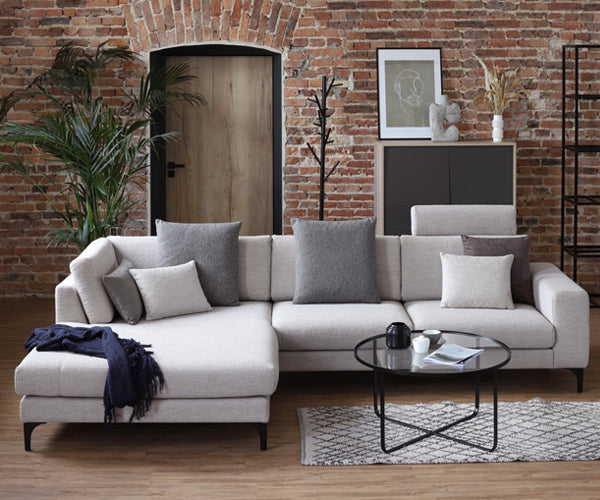 Kebe Lucca Sofa - 2.5 Pers. Med Chaiselounge - Alpine Natural - Højre