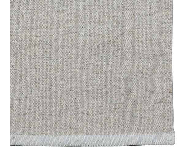 Massimo Escape Kelim Tæppe - 200x300 - Light Beige Med Kantebånd