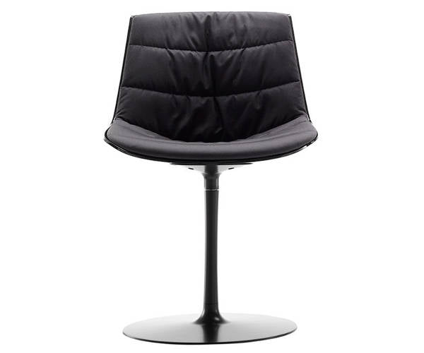 Mdf Italia Flow Chair - Glossy - M. Søjle - Frontpolster - Londra Stof - Avio Blue / Black R061 Col. 07