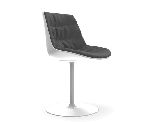 Mdf Italia Flow Chair - Mat - M. Søjle - Frontpolster - Londra Stof - Black / Black R061 Col. 07