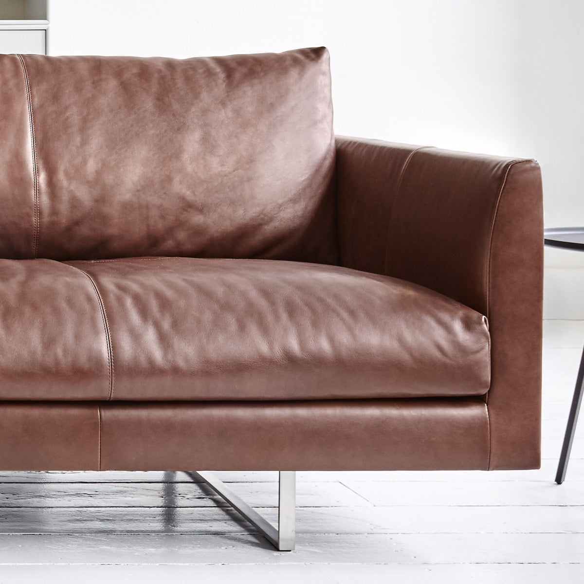 Montis Axel sofa - 246cm - Rancho Læder - Castanya - Standard Bøjleben