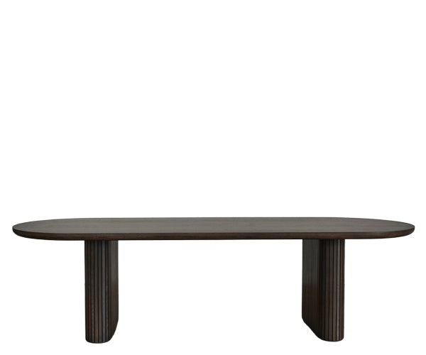 Mossroom Palisade spisebord - 300x100 - Ovalt - Sortbejdset