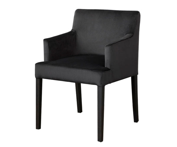 Mossroom Sloan Petite Spisestol - mørkegrå velour - Sort