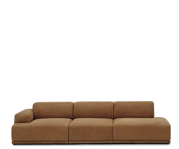 Muuto Connect Soft Sofa - Open End - 292cm - Grace Leather - Cognac - Arm Højre