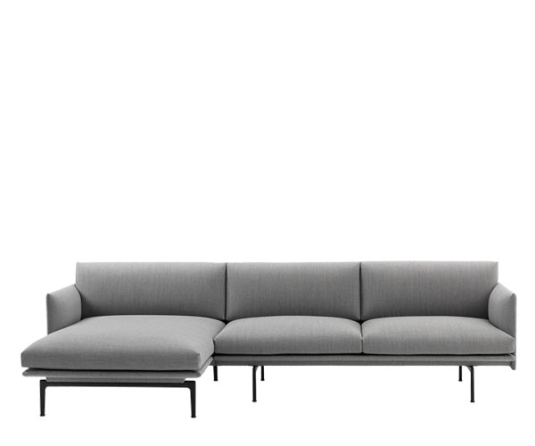 Muuto Outline Sofa Chaise Lounge - Fjord 151 Stof - Højre vendt