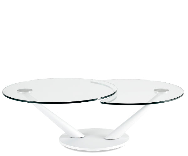 Naos Abra Sofabord - Hvid - Klar Glas - Alm. Klar Glas