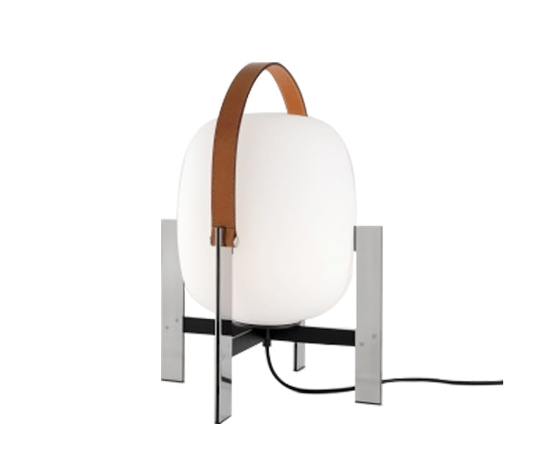 Santa & Cole Cesta Metálica Bord-Gulvlampe Med Læderstrap