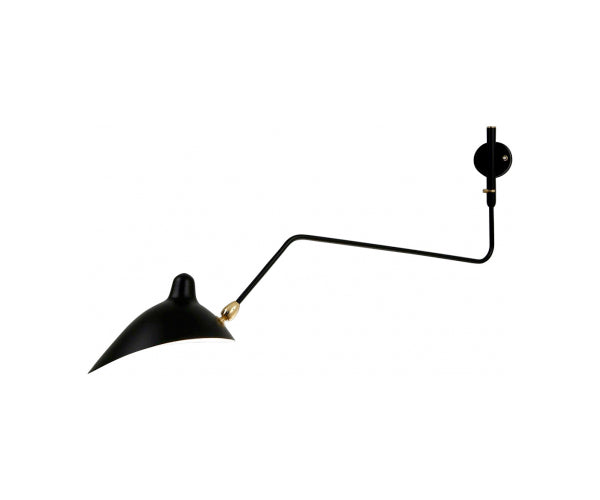 Serge Mouille Big Wall Scone 1 Rotating Curved Arm - AP1BC