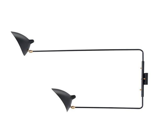 Serge Mouille Big Wall Scone 2 Rotating Straight Arms - AP2BD
