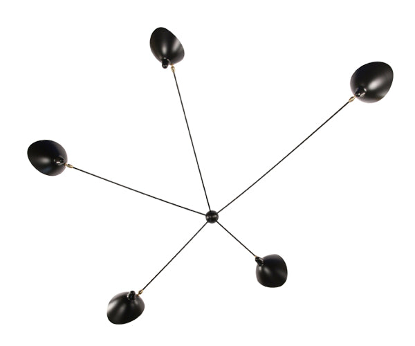 Serge Mouille Wall Sconce Spider 5 Rotating Arms - AP5B