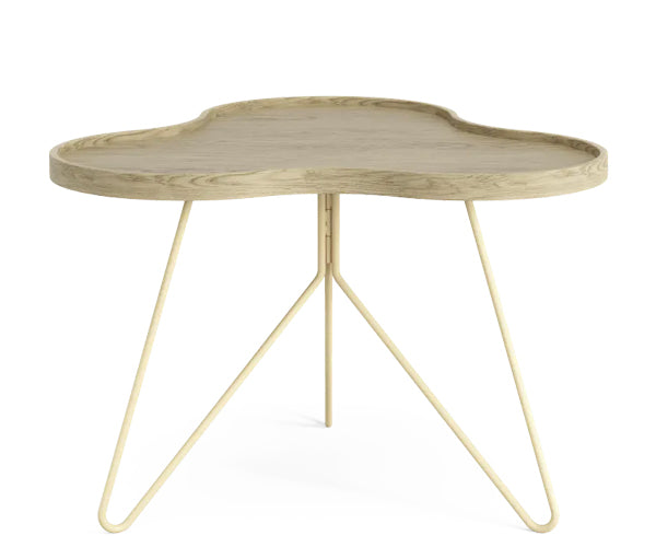 Swedese Flower Mono Sofabord - 66x62 - Krom / Eg Naturlak / 39cm.