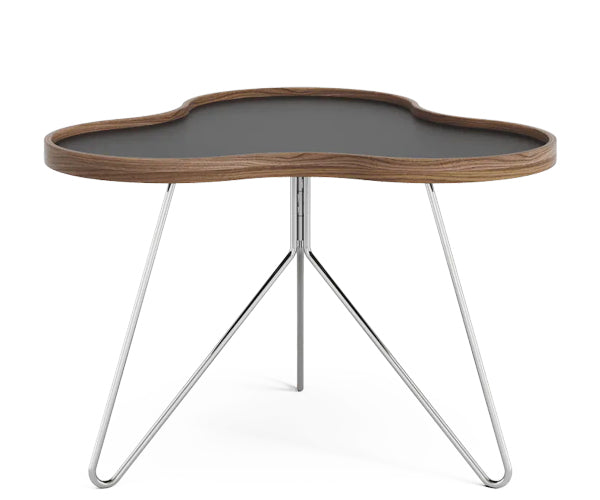 Swedese Flower Sofabord - 66x62 - Valnød Kant - Sort / 39cm / Hvid