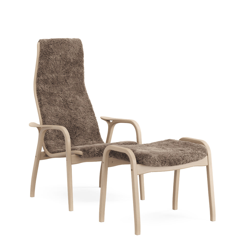 Swedese Lamino Lænestol - Bøg Fåreskind - Inkl. Skammel - Sahara