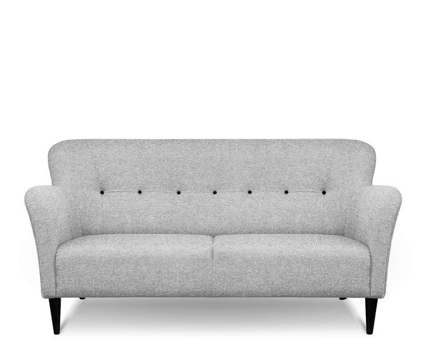 Swedese Nova 2p. Sofa - Med Knapper - Hallingdal - Bøg (naturlak) / Farve 130 Grå / Sort