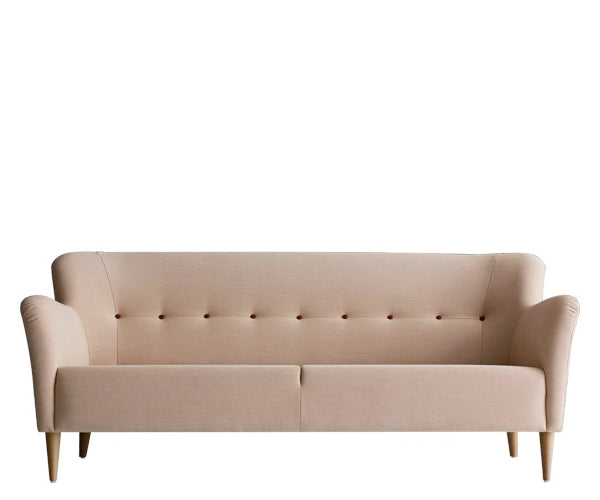 Swedese Nova 3p. Sofa - Med Knapper - Hallingdal - Som vist (110) / Bøg (naturlak) / SAMME FARVE SOM STOFVALG
