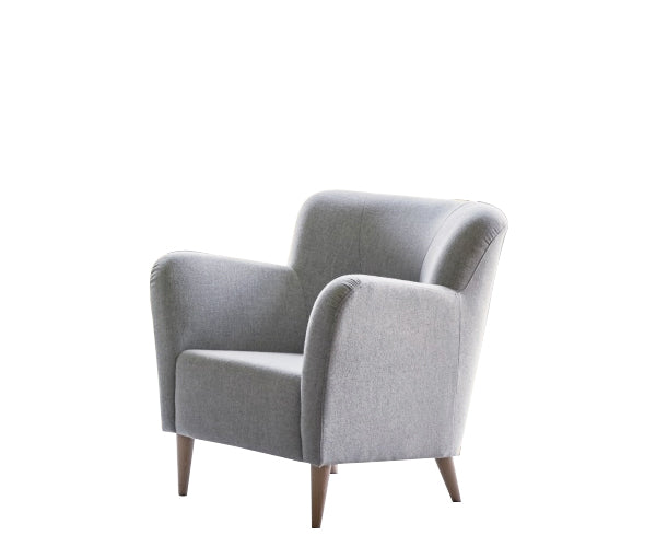 Swedese Nova Lænestol - Med Knapper - Hallingdal - Bøg (brunbejdset) / 130 (Grå som vist) / SAMME FARVE SOM STOFVALG