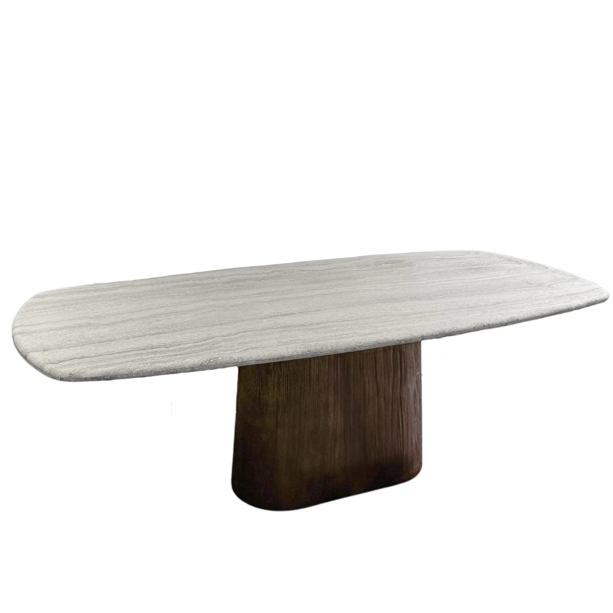 Verdon Lorient spisebord - 240x100 - grey travertin / smoke wood
