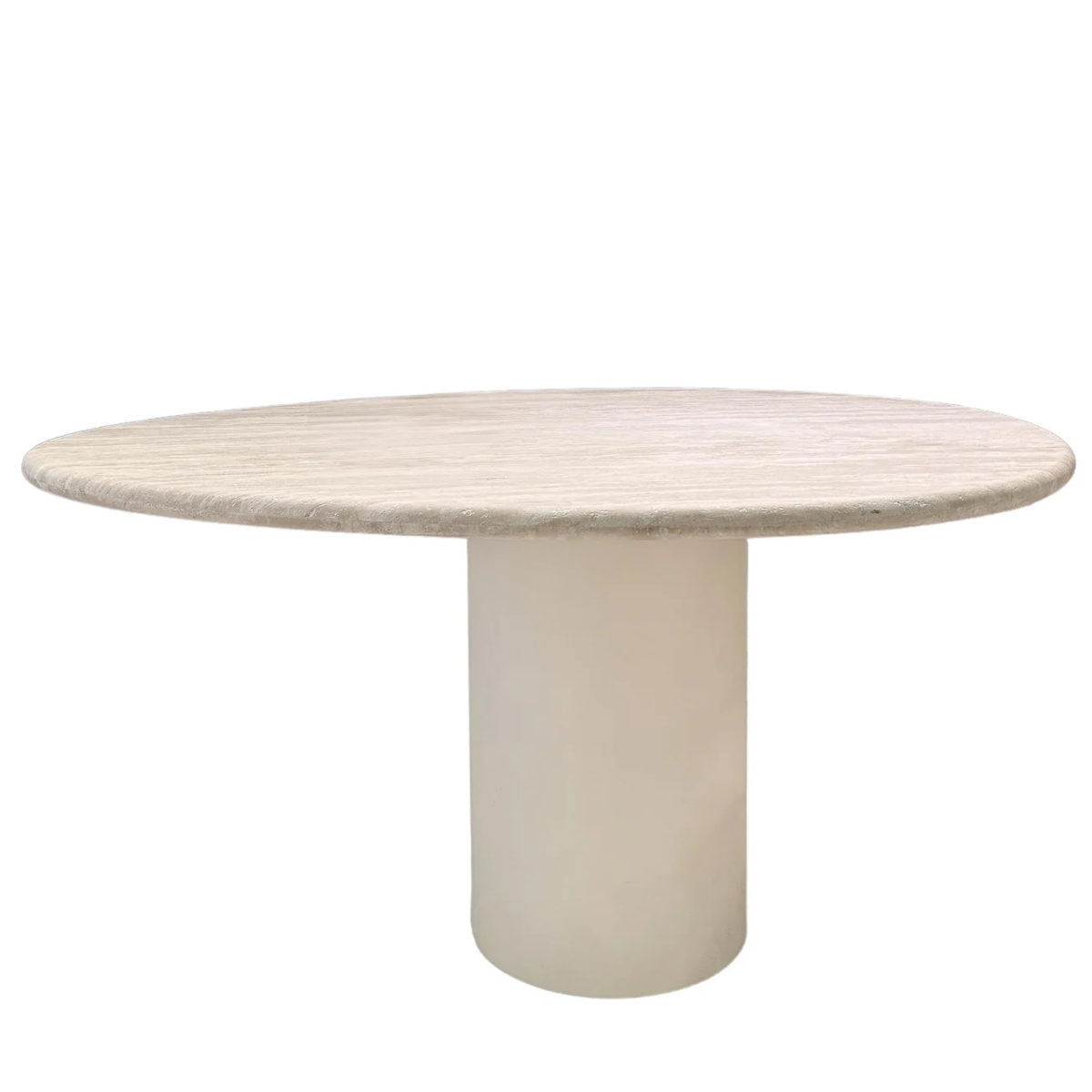 Verdon Reef spisebord - 140x114 - white travertin / latte stoneskin