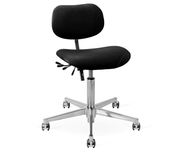 Vermund VL66 kontorstol - Brandy Sort Læder