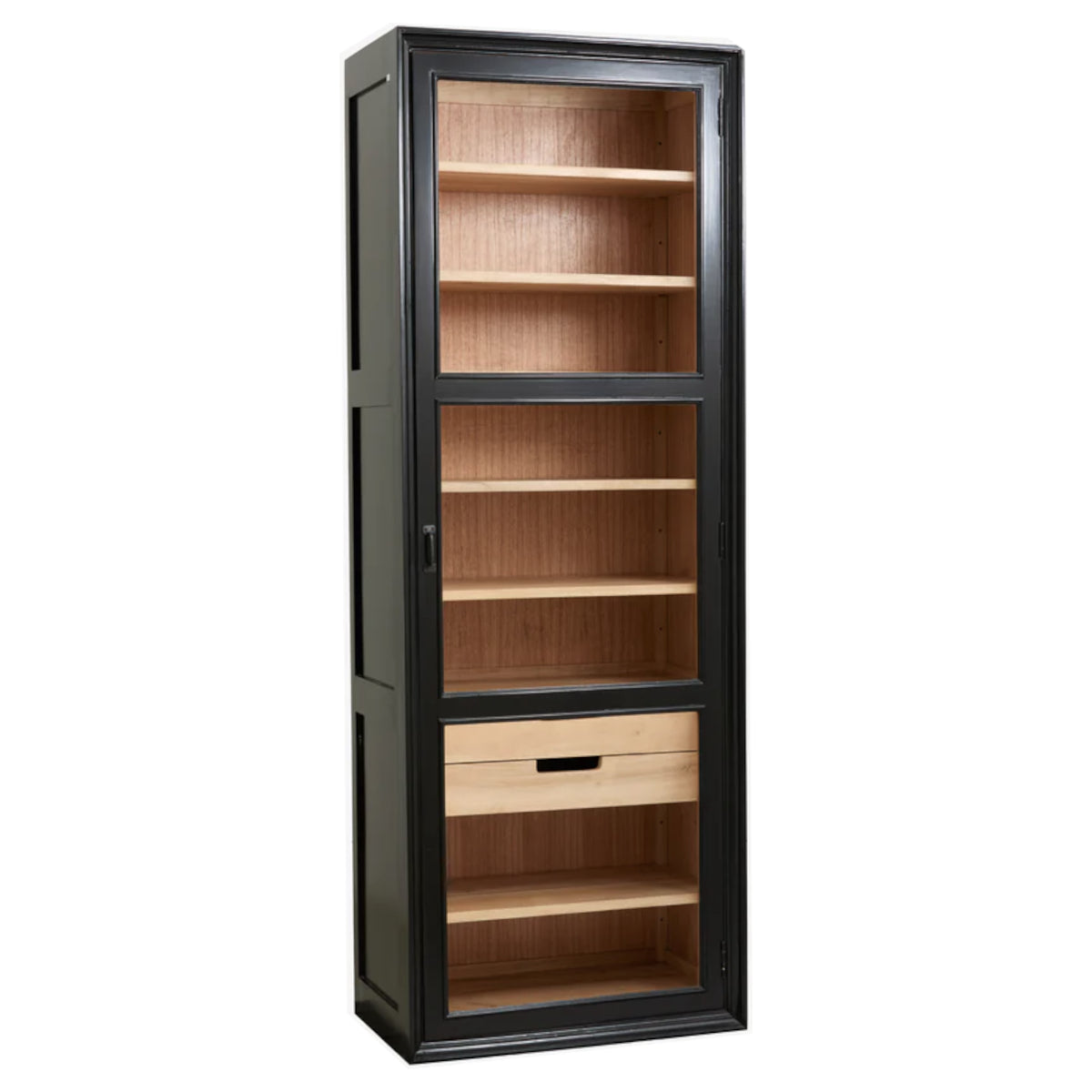 Nordal Vita vitrineskab - 210x76x44 - sort/natur