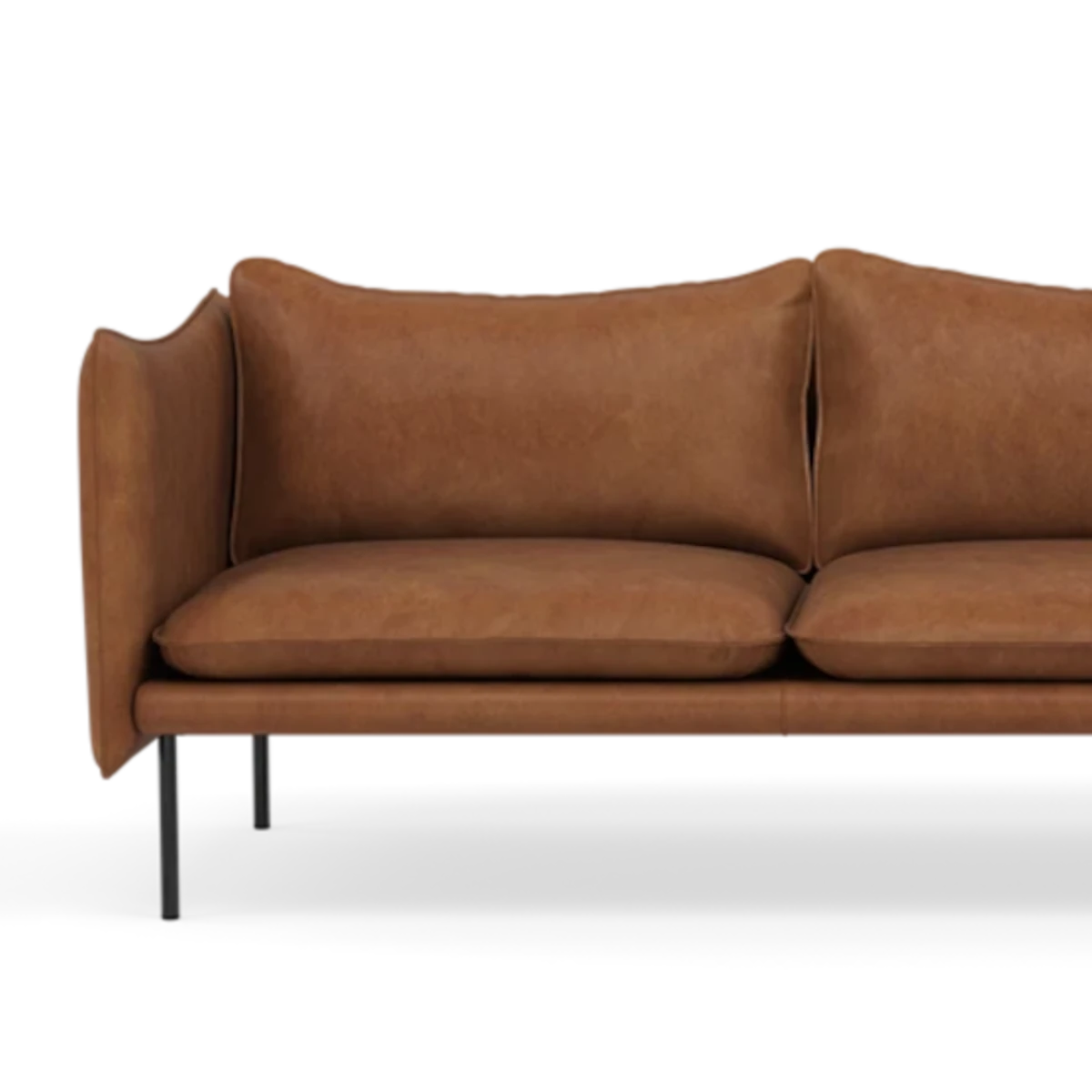 Fogia Tiki Sofa - 2 Pers. - Vintage Rangers Læder - Sort Stål (Black)