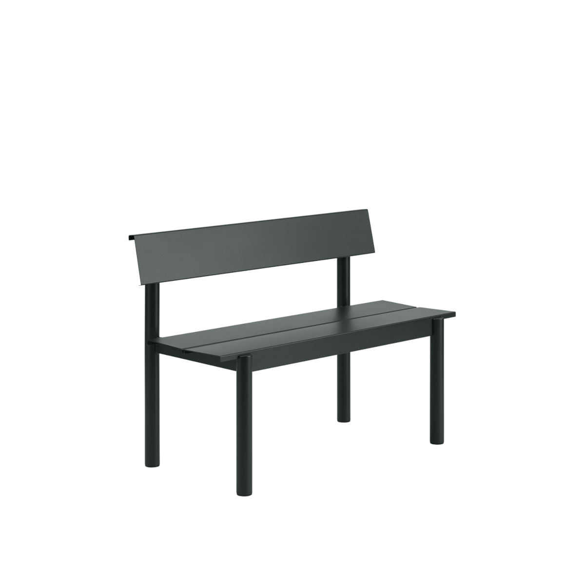 Muuto Linear Steel Bænk 110cm med ryglæn - Sort