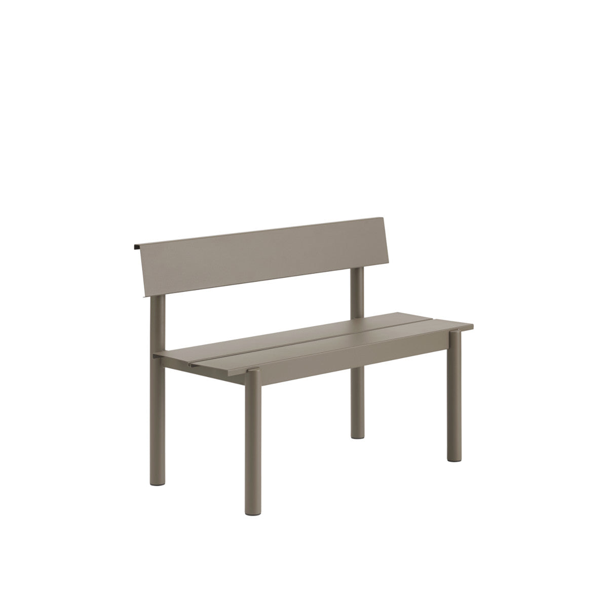 Muuto Linear Steel Bænk 110cm med ryglæn - Taupe