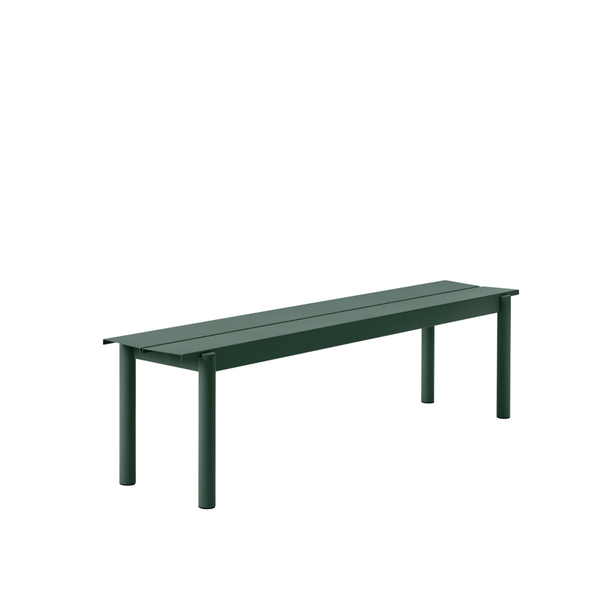 Muuto Linear Steel Bænk 170cm - Mørkegrøn