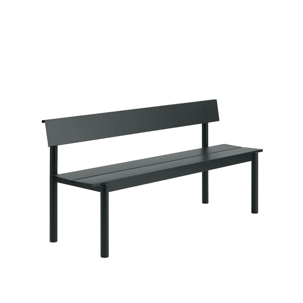 Muuto Linear Steel Bænk 170cm med ryglæn - Sort Muuto Linear Steel Bænk 170cm med ryglæn - Sort