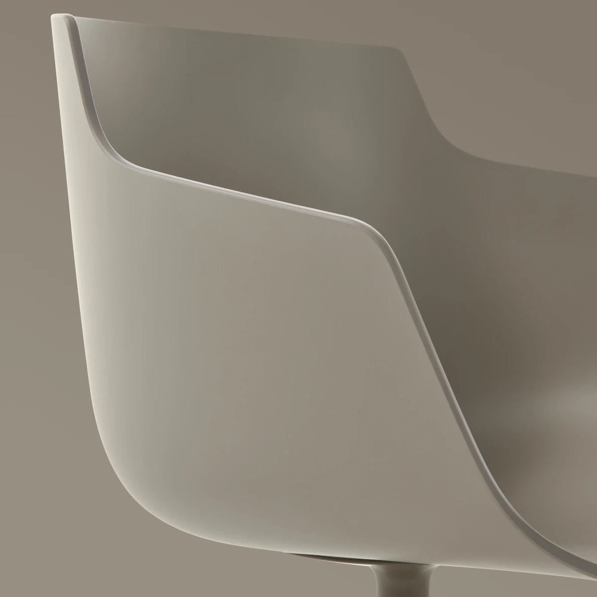 Mdf Italia Flow Chair - Søjleben - Frontpolster - Etis Stof - Light Grey