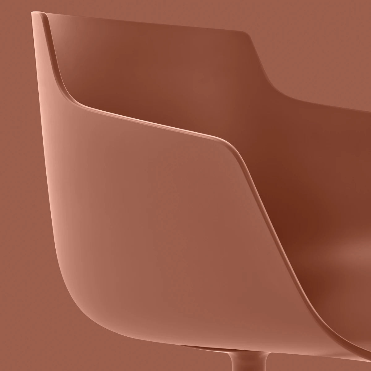 Mdf Italia Flow Chair - Søjleben - Frontpolster - Etis Stof - Teracotta