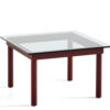 HAY Kofi Sofabord 60x60 - Barn Red - Klar Glas